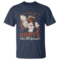 Black Cowgirl T Shirt Where Them Fans At Boots On The Ground - Wonder Print Shop