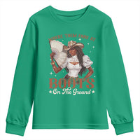 Black Cowgirl Youth Sweatshirt Where Them Fans At Boots On The Ground - Wonder Print Shop