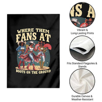 Where Them Fans At Boots On The Ground Black Cowgirl Garden Flag