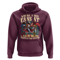 Where Them Fans At Boots On The Ground Black Cowgirl Hoodie