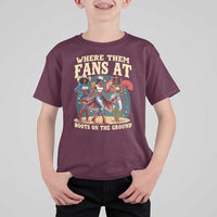 Where Them Fans At Boots On The Ground Black Cowgirl T Shirt For Kid