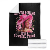 Boots and Bling Its A Cowgirl Thing Western Cowgirl Throw Blanket
