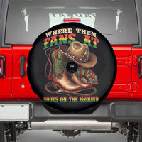 Where Them Fans At Boots On The Ground Spare Tire Cover Black Cowgirl Western Pride