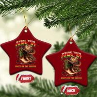 Where Them Fans At Boots On The Ground Ceramic Ornament Black Cowgirl Western Pride