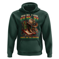 Where Them Fans At Boots On The Ground Hoodie Black Cowgirl Western Pride