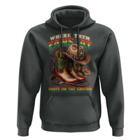 Where Them Fans At Boots On The Ground Hoodie Black Cowgirl Western Pride