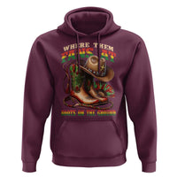 Where Them Fans At Boots On The Ground Hoodie Black Cowgirl Western Pride