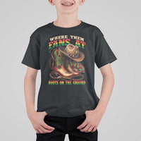 Where Them Fans At Boots On The Ground T Shirt For Kid Black Cowgirl Western Pride
