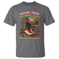 Where Them Fans At Boots On The Ground T Shirt Black Cowgirl Western Pride
