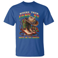 Where Them Fans At Boots On The Ground T Shirt Black Cowgirl Western Pride