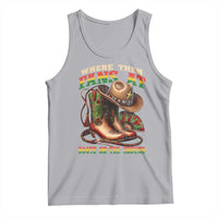 Where Them Fans At Boots On The Ground Tank Top Black Cowgirl Western Pride
