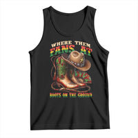 Where Them Fans At Boots On The Ground Tank Top Black Cowgirl Western Pride
