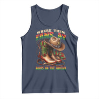 Where Them Fans At Boots On The Ground Tank Top Black Cowgirl Western Pride