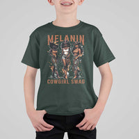 Melanin Cowgirl Swag T Shirt For Kid Black Women Western Pride