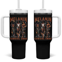 Melanin Cowgirl Swag Tumbler With Handle Black Women Western Pride