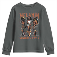 Melanin Cowgirl Swag Youth Sweatshirt Black Women Western Pride