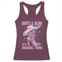 Boots and Bling Its A Cowgirl Thing Racerback Tank Top