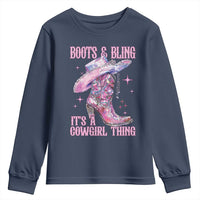 Boots and Bling Its A Cowgirl Thing Youth Sweatshirt