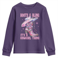 Boots and Bling Its A Cowgirl Thing Youth Sweatshirt