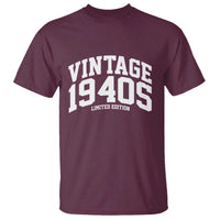 Vintage 1940s Limited Edition T Shirt Vintage Varsity Funny Cool 1940 Theme