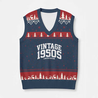 Vintage 1950s Limited Edition V-Neck Knit Sweater Vest Vintage Varsity Funny Cool 1950 Theme