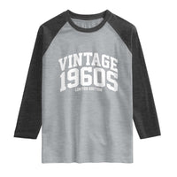 Vintage 1960s Limited Edition Raglan Shirt Vintage Varsity Funny Cool 1960 Theme