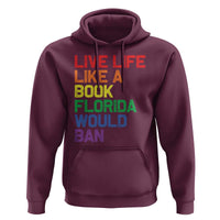 Retro Live Like Book In Florida LGBTQ Subtle Pride Hoodie Rainbow LGBTQIA Pride - Wonder Print Shop