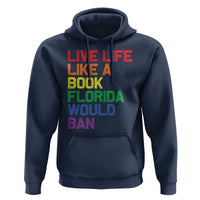 Retro Live Like Book In Florida LGBTQ Subtle Pride Hoodie Rainbow LGBTQIA Pride - Wonder Print Shop