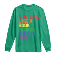 Retro Live Like Book In Florida LGBTQ Subtle Pride Long Sleeve Shirt Rainbow LGBTQIA Pride - Wonder Print Shop