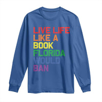 Retro Live Like Book In Florida LGBTQ Subtle Pride Long Sleeve Shirt Rainbow LGBTQIA Pride - Wonder Print Shop