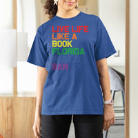 Retro Live Like Book In Florida LGBTQ Subtle Pride T Shirt For Women Rainbow LGBTQIA Pride - Wonder Print Shop
