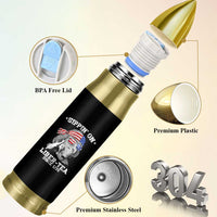 Funny 4th Of July Bullet Tumbler Sippin On Liber Tea Liberty Ben Franklin 1776 USA Flag - Wonder Print Shop