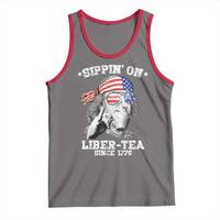 Funny 4th Of July Tank Top Sippin On Liber Tea Liberty Ben Franklin 1776 USA Flag - Wonder Print Shop