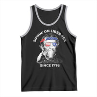 Funny 4th Of July Tank Top Sippin On Liber Tea Liberty Abe Lincoln 1776 USA Flag - Wonder Print Shop
