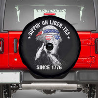 Funny George Washington Spare Tire Cover 4th Of July Sippin On Liber Tea Liberty American Flag 1776 - Wonder Print Shop