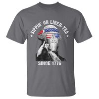 Funny George Washington T Shirt 4th Of July Sippin On Liber Tea Liberty American Flag 1776 - Wonder Print Shop