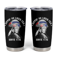 Funny George Washington Tumbler Cup 4th Of July Sippin On Liber Tea Liberty American Flag 1776 - Wonder Print Shop