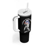 Funny George Washington Tumbler With Handle 4th Of July Sippin On Liber Tea Liberty American Flag 1776 - Wonder Print Shop