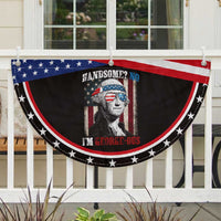 Funny 4th Of July Patriotic Fan Flag George Washington Handsome No Georgeous
