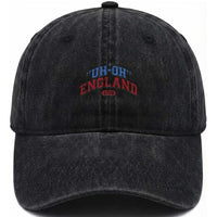 Funny 4th of July Washed Cotton Baseball Cap Uh Oh England 1776