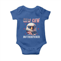 Bald Eagle Patriotic Baby Onesie Caw Caw Motherfucker American Flag - Wonder Print Shop