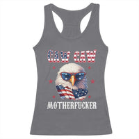Bald Eagle Patriotic Racerback Tank Top Caw Caw Motherfucker American Flag - Wonder Print Shop