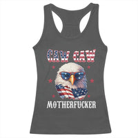 Bald Eagle Patriotic Racerback Tank Top Caw Caw Motherfucker American Flag - Wonder Print Shop