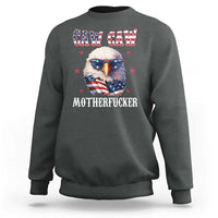 Bald Eagle Patriotic Sweatshirt Caw Caw Motherfucker American Flag - Wonder Print Shop