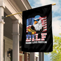 Funny Patriotic 4th Of July Garden Flag Eagle DILF Damn I Love Freedom - Wonder Print Shop