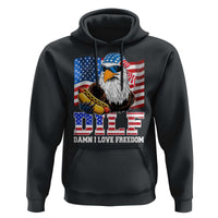 Funny Patriotic 4th Of July Hoodie Eagle DILF Damn I Love Freedom - Wonder Print Shop
