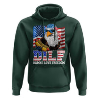 Funny Patriotic 4th Of July Hoodie Eagle DILF Damn I Love Freedom - Wonder Print Shop