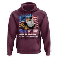 Funny Patriotic 4th Of July Hoodie Eagle DILF Damn I Love Freedom - Wonder Print Shop