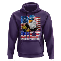 Funny Patriotic 4th Of July Hoodie Eagle DILF Damn I Love Freedom - Wonder Print Shop