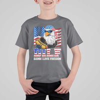 Funny Patriotic 4th Of July T Shirt For Kid Eagle DILF Damn I Love Freedom - Wonder Print Shop